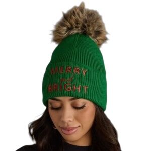 Panache Green Merry & Bright Knit Pom Beanie Hat (27)